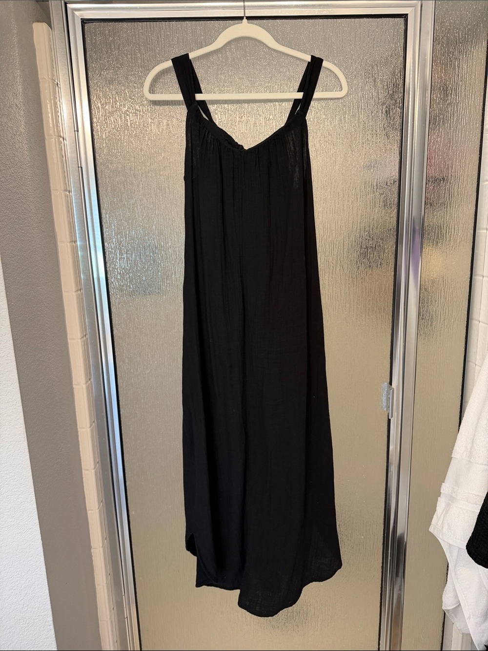 Black Women's Maxi Linen Dress - Sleek Summer Slip